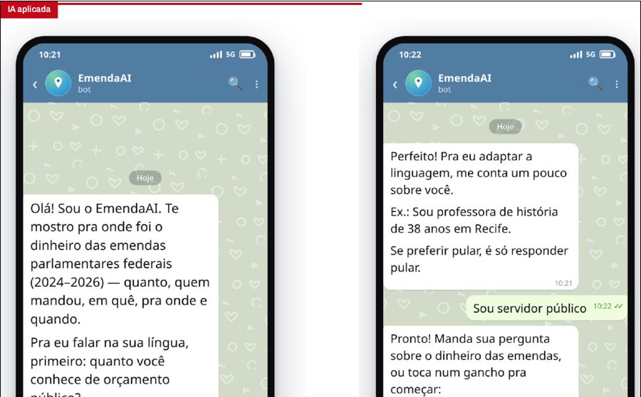 Tela do produto: Assistente de emendas no Telegram